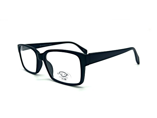 OSCAR Optix by OSCAR de la Renta Men's Black Rectangular Eyeglasses Readers +1.50