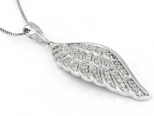 0.20ctw White Diamond Sterling Silver 'Angel Wing' Pendant With Chain