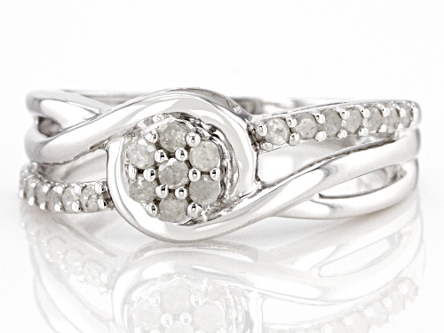 0.25ctw White Diamond Rhodium Over Sterling Silver Ring - Size 6