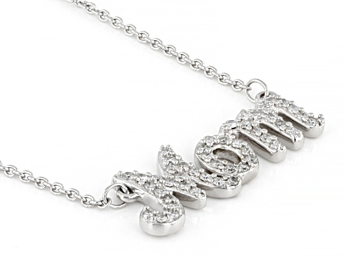 0.25ctw Round White Diamond Rhodium Over Sterling Silver 'Mom' Necklace
