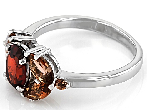 1.13ct Oval Vermelho Garnet™ with .97ctw Andalusite Rhodium Over Sterling Silver Ring - Size 8