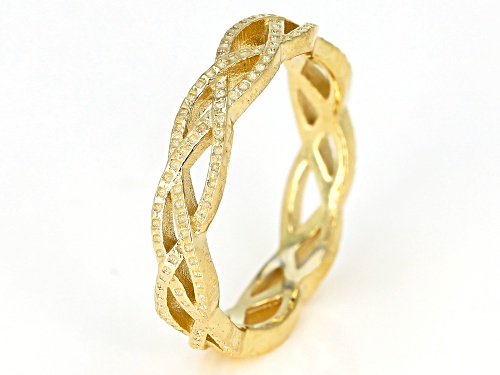 18K Yellow Gold Over Sterling Silver Braided Band Ring - Size 7