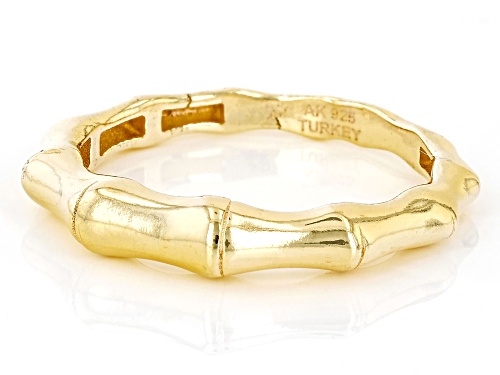 18k Yellow Gold Over Sterling Silver Bamboo Band Ring - Size 7
