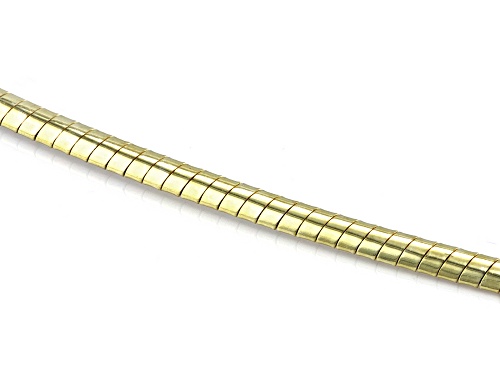 Sterling Silver & 18k Yellow Gold Over Sterling Silver 1.35mm Reversible Omega 20 Inch Necklace - Size 20