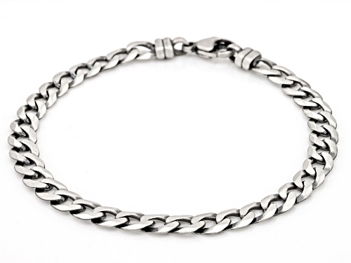 Sterling Silver Oxidized 6.2mm Curb Link Bracelet - Size 8