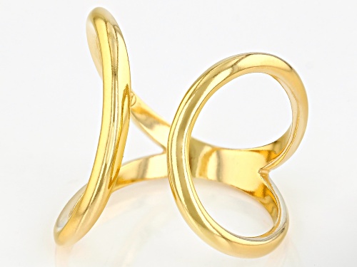 18k Yellow Gold Over Sterling Silver Open Design Ring - Size 7