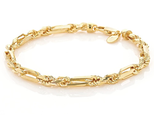 18k Yellow Gold Over Sterling Silver 4.5mm Milano Rope Link Bracelet - Size 7.25
