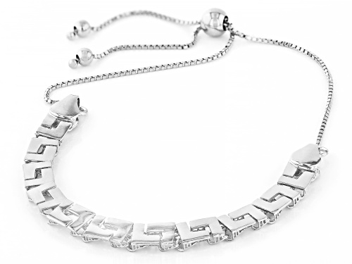 Sterling Silver Greek Key Link Bolo Bracelet
