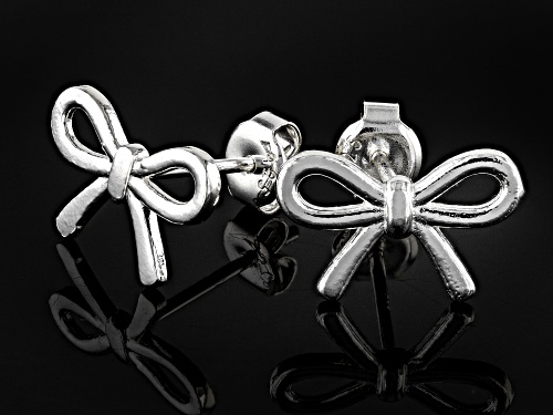 Sterling Silver Bow Stud Earrings