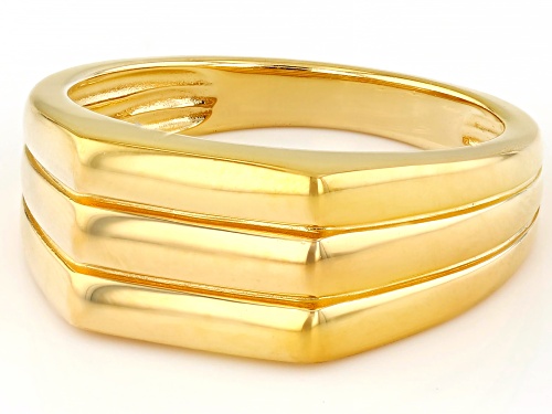 18k Yellow Gold Over Sterling Silver Square Design Ring - Size 6