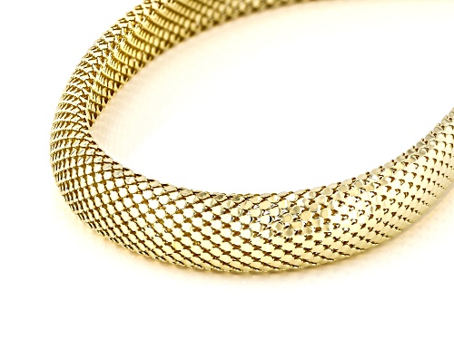 Argento Oro™ 18k Yellow Gold Over Sterling Silver 12mm Domed Woven Link 20 Inch Chain - Size 20