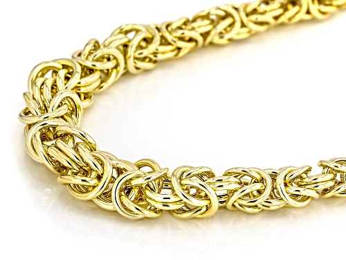 Argento Oro™ 18k Yellow Gold Over Sterling Silver 13mm Graduated Byzantine 20 Inch Chain - Size 20