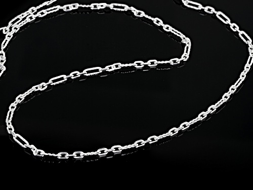 Sterling Silver Figaro Link Necklace 20 Inches - Size 20