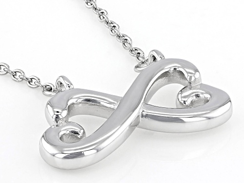 Silver Tone Infinity Heart Pendant 23 Inch Necklace - Size 23