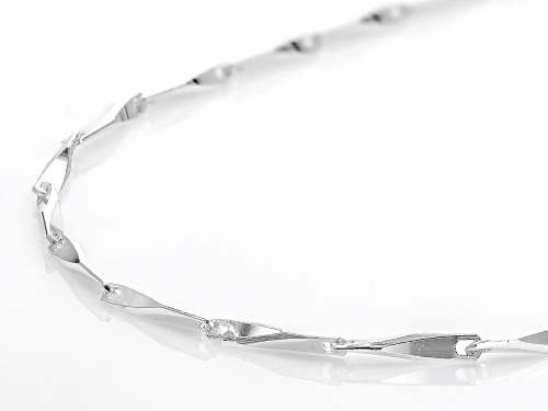 Sterling Silver 1.5mm Twisted Bar Link 18 Inch Chain - Size 18