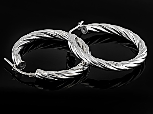 Rhodium Over Sterling Silver 1 1/4