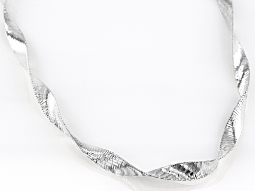 Sterling Silver Ribbon Omega Necklace 20 inch - Size 20