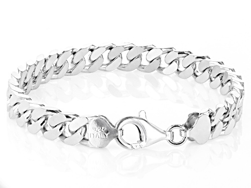 Sterling Silver Curb Link Bracelet - Size 8