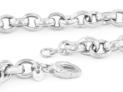 Sterling Silver 9.5mm Rolo Link 20 Inch Chain - Size 20