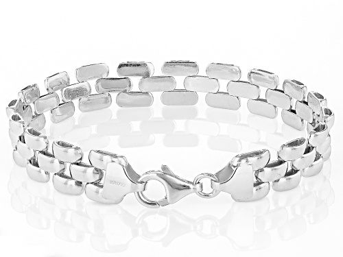 Sterling Silver Panther Link Bracelet - Size 7.5