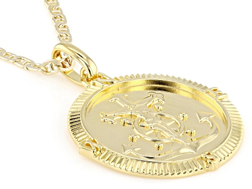 14k Yellow Gold Over Sterling Silver Pendant with 22