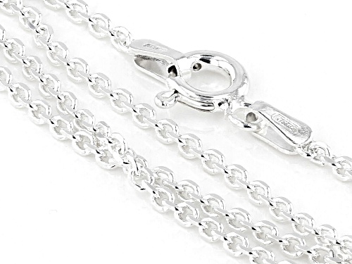 Sterling Silver Oval Rolo Diamond Cut Necklace 100 Inches - Size 100