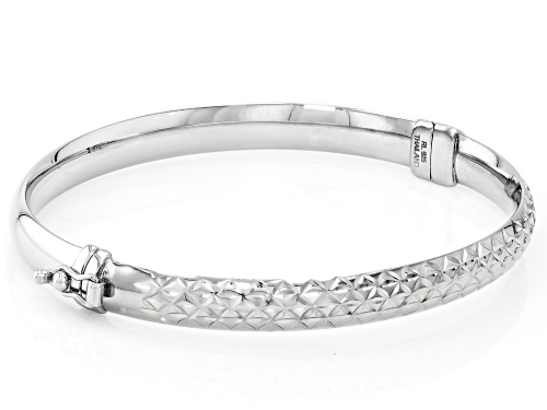 Rhodium Over Sterling Silver 6mm Star Cut Bracelet - Size 7