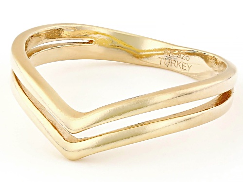 18k Yellow Gold Over Sterling Silver Open Design Chevron Band Ring - Size 8