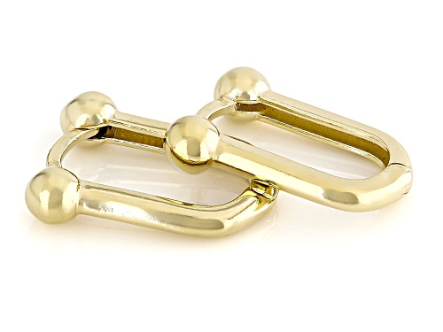 18k Yellow Gold Over Sterling Silver Stirrup Link Earrings