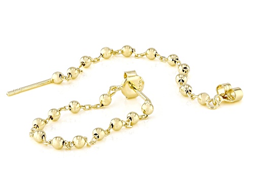 18k Yellow Gold Over Sterling Silver Beaded Chain Drop Earrings