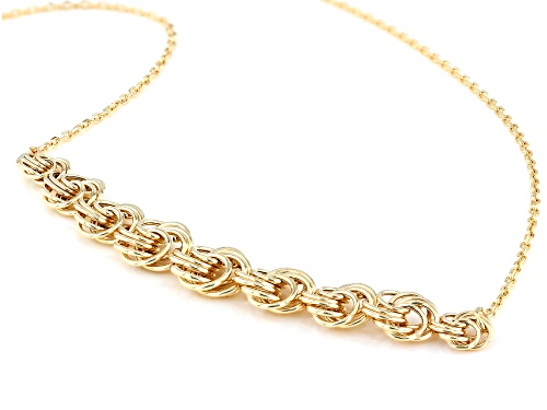 18k Yellow Gold Over Sterling Silver Graduated Rosetta Necklace - Size 18