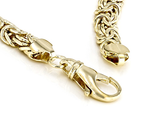 18k Yellow Gold Over Sterling Silver 7mm Domed Byzantine Necklace - Size 20