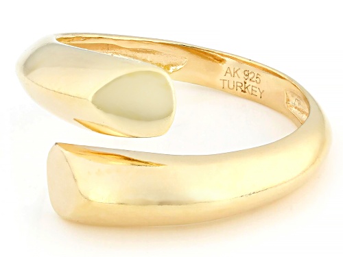 18k Yellow Gold Over Sterling Silver Bypass Ring - Size 7