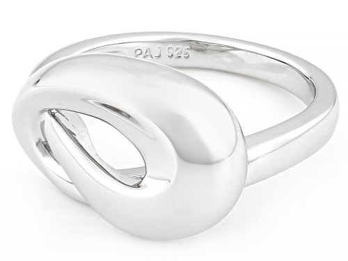 Rhodium Over Sterling Silver Open Knot Ring - Size 7
