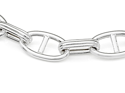 Sterling Silver 13mm Alternating Mariner Link Bracelet - Size 6.5