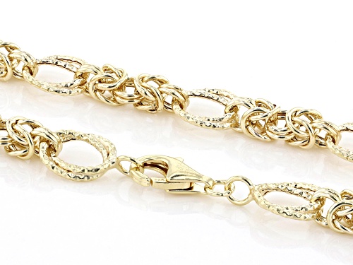 18k Yellow Gold Over Sterling Silver 8mm Diamond Cut Byzantine 20