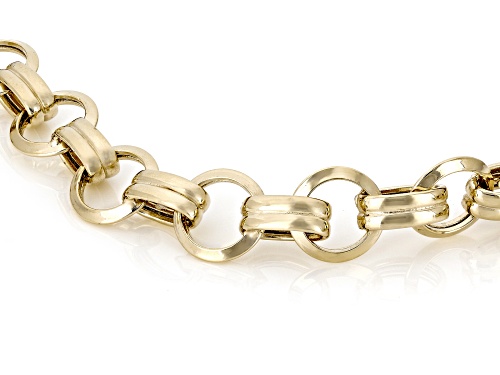 18k Yellow Gold Over Sterling Silver 11mm Oval Link Bracelet - Size 8