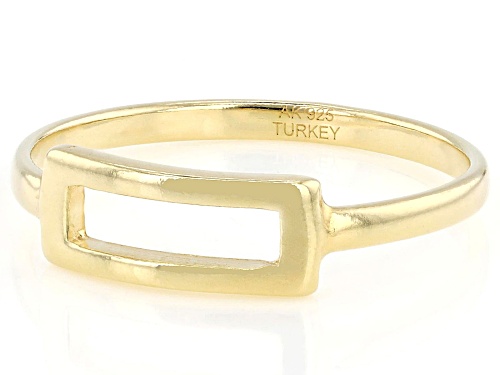 18k Yellow Gold Over Sterling Silver Buckle Ring - Size 11