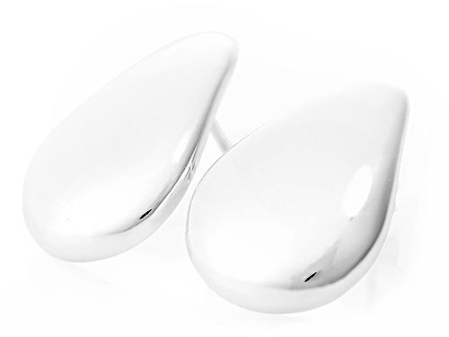 Sterling Silver Polished Pear-Shaped Stud Earrings