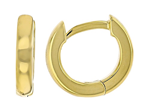 18k Yellow Gold Over Sterling Silver and Rhodium Over Sterling Silver Huggie Hoop Set of 2