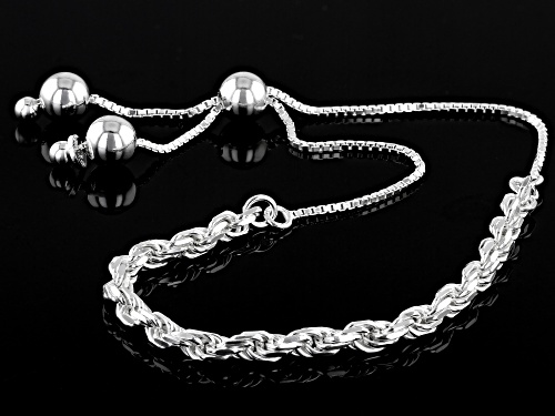 Sterling Silver 3.33MM Bolo Rope 9 Inch Bracelet - Size 9