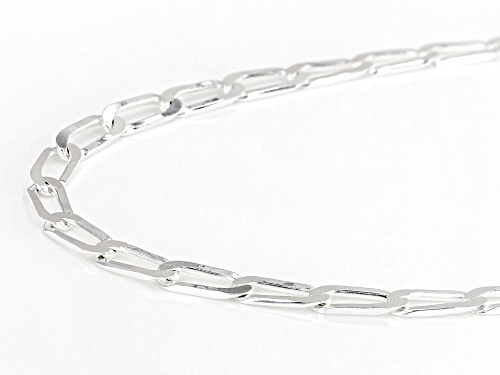 Sterling Silver 3.5mm Flat Paperclip 20 Inch Chain - Size 20