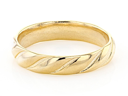 18K Yellow Gold Over Sterling Silver Symmetric Design Band Ring - Size 8
