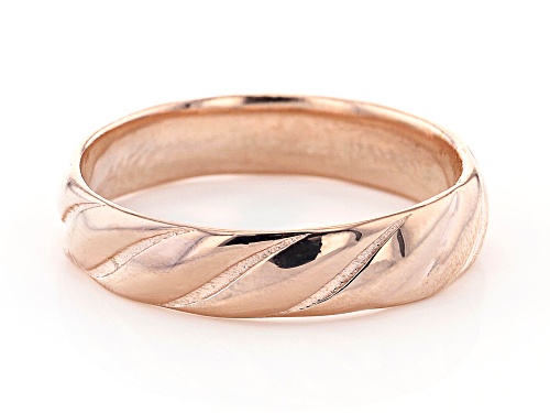 18K Rose Gold Over Sterling Silver Symmetric Design Band Ring - Size 7