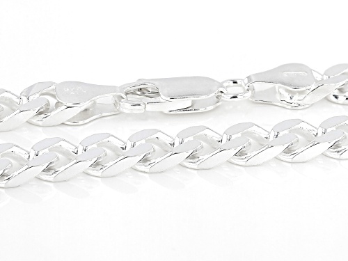 Sterling Silver 5.70MM Faceted Curb Bracelet - Size 7.25
