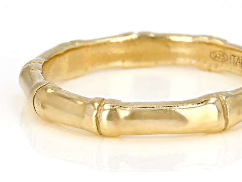 18K Yellow Gold Over Sterling Silver Bamboo Band Ring - Size 7