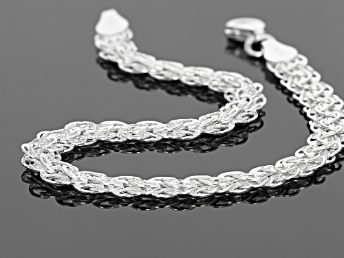Sterling Silver Flat 6.8MM Phoenix Link 7.5 Inch Bracelet - Size 7.5
