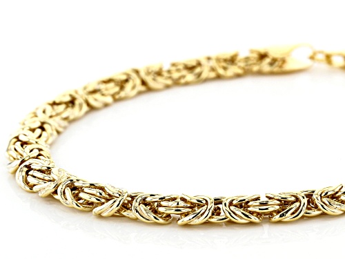 18K Yellow Gold Over Sterling Silver Set of 2 5.9MM Byzantine and 4.4MM Rope Link Bracelets - Size 8