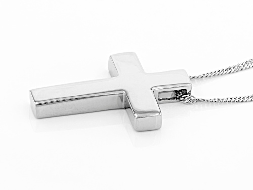 Sterling Silver Cross Pedant and 18 Inch Singapore Chain with 2 Inch Extender