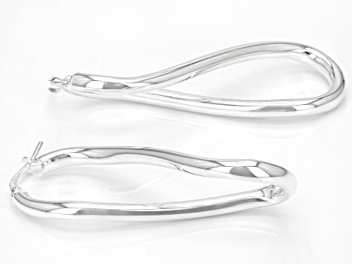 Sterling Silver 3x50MM Infinity Tube Hoop Earrings